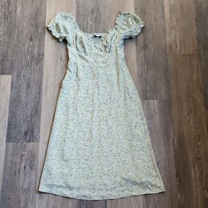Sophie Rue Light Green Floral Midi Dress
